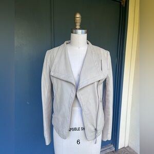 Mackage "Dinah" cropped lambskin jacket with asymmetric features - size S